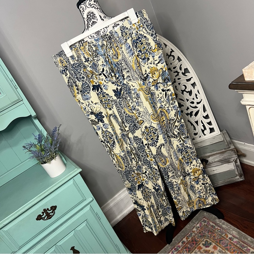 Maurices Paisley High Rise Wide Leg Pant NWT Boho Beach Resort Vacation - Picture 4 of 13